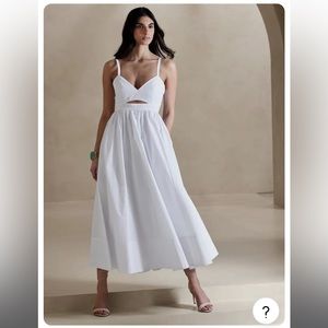 Cotton Midi dress. Size 12. Cutouts in front and back.